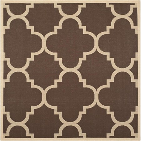 Safavieh 4 ft. x 4 ft. Square Indoor-Outdoor Courtyard- Dark Brown- Machine Made Rug CY6243-204-4SQ